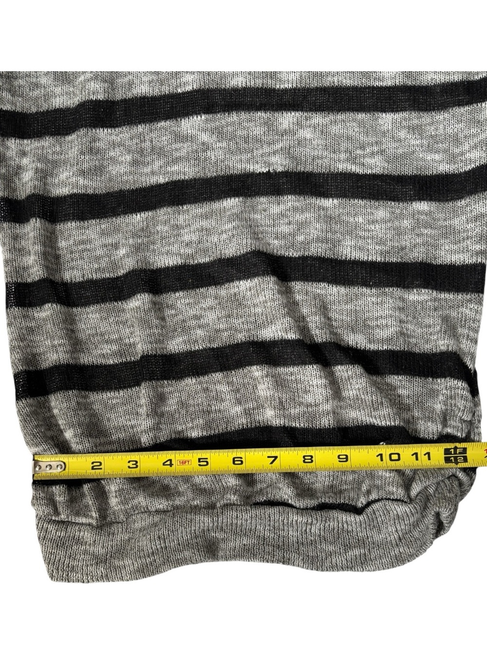 Twenty One Gray Black Striped Knit Top Small Cap Sleeve Casual - Picture 9 of 13